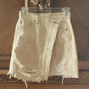 Free People Parker Wrap Distressed  skirt